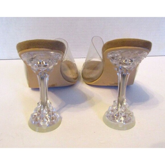 Cape Robbin Ahmee Heels Clear View Slide On Shoes Crystal Heels Womens Size 9 - Picture 5 of 8